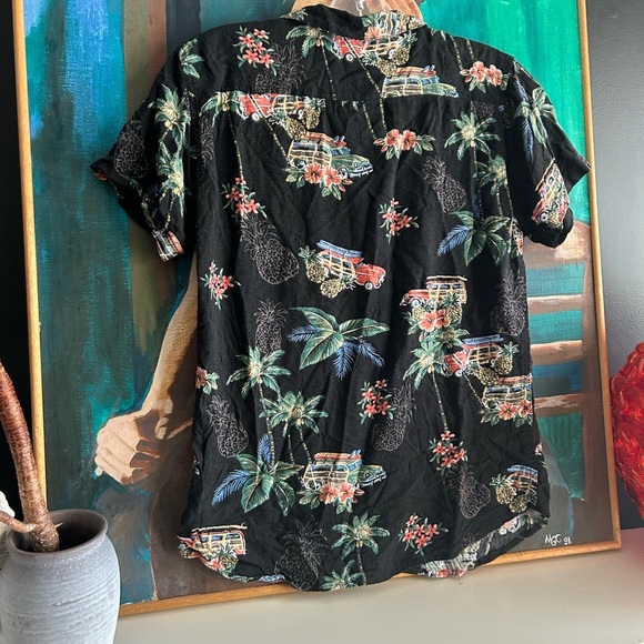 Vintage Aloha Joe Tropical Black Hawaiian Shirt Unisex - Picture 12 of 15